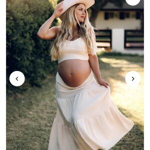 Elegant Cream Maternity Dress